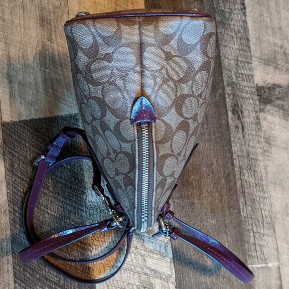 Coach Signature Cora Peyton Dome Satchel Bag Crossbody - Picture 5 of 11